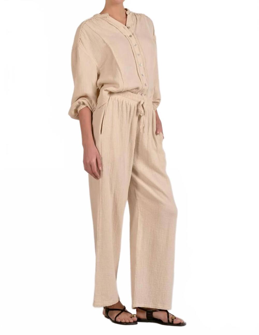 NEW ELAN women's sandy shore pants in beige